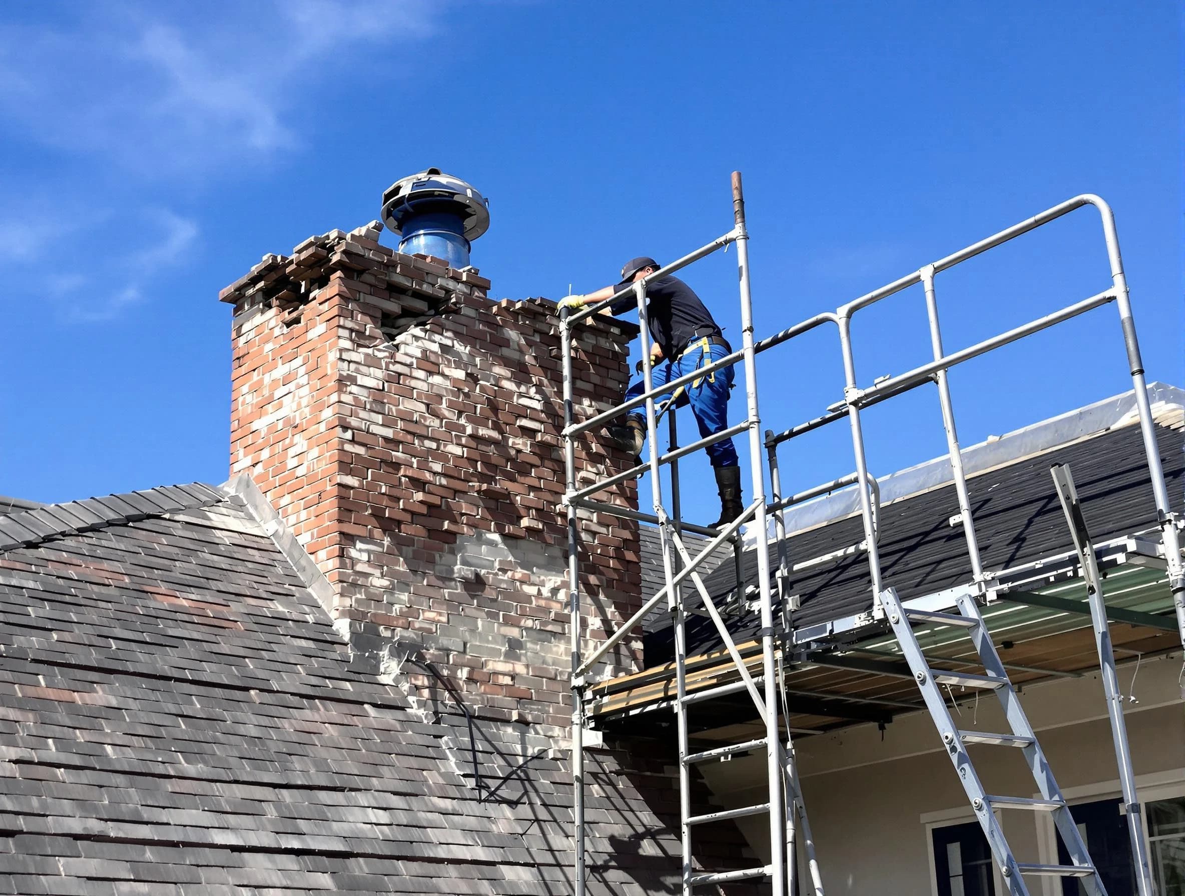 Rebuilding a chimney structure by Rio Rancho Chimney Sweep in Rio Rancho, NM