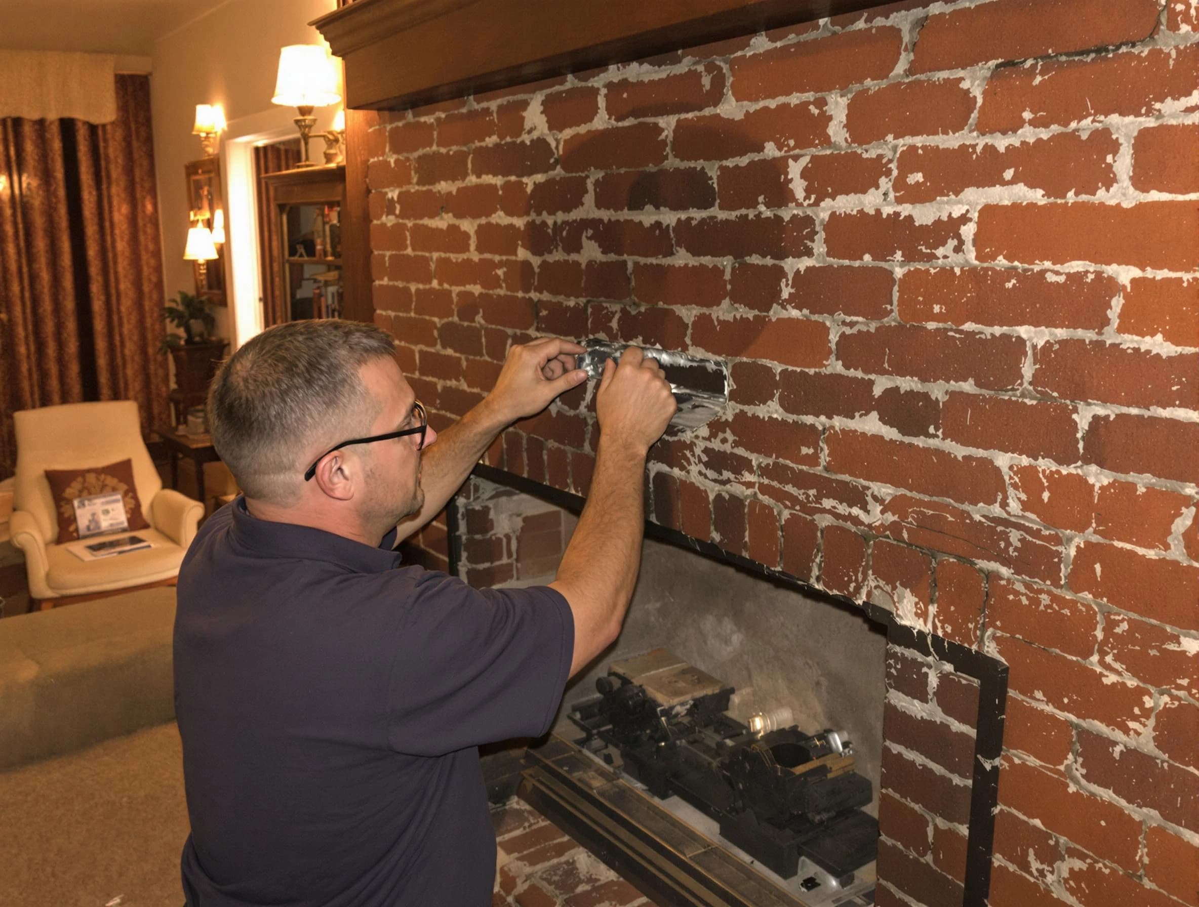 Rio Rancho Chimney Sweep expert fixing a fireplace in Rio Rancho, NM