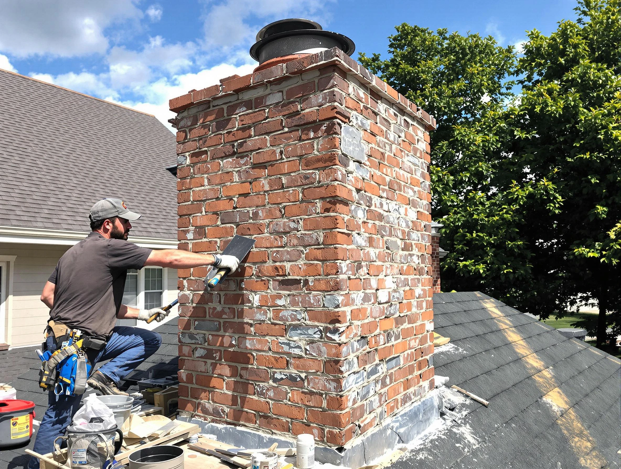 Completed chimney rebuild by Rio Rancho Chimney Sweep in Rio Rancho, NM