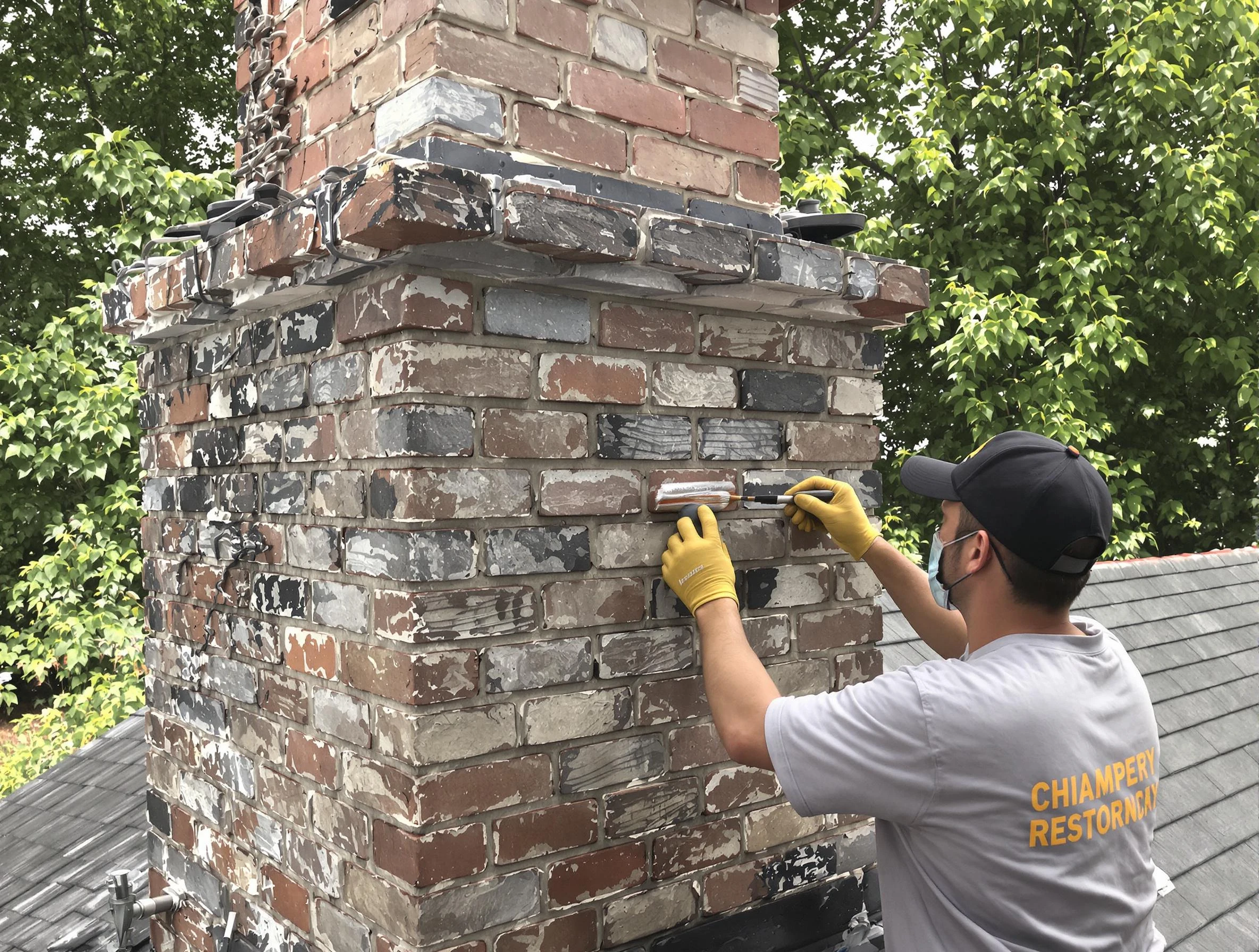 In-progress chimney restoration by Rio Rancho Chimney Sweep in Rio Rancho, NM