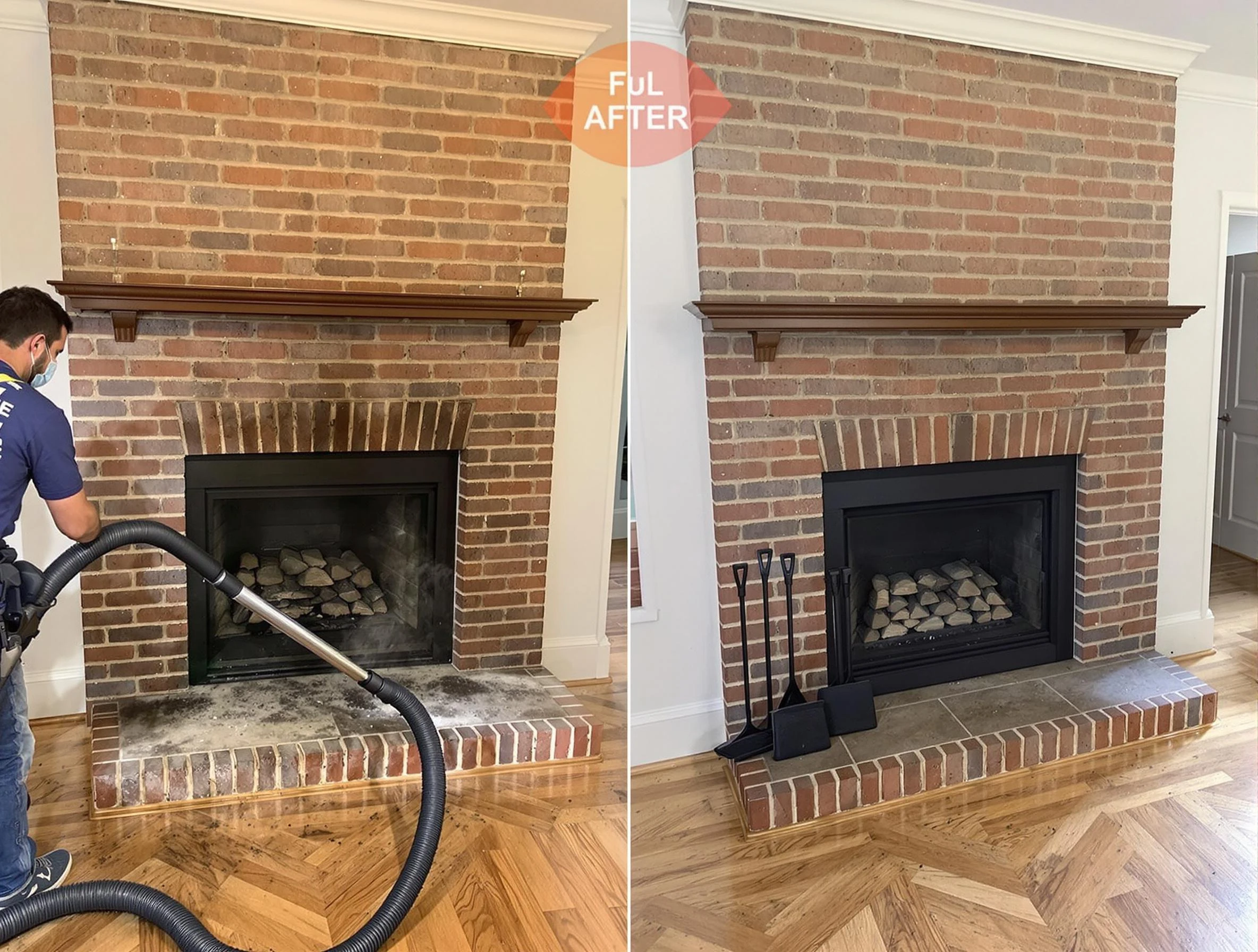 Rio Rancho Chimney Sweep carefully sanitizing a fireplace in Rio Rancho, NM