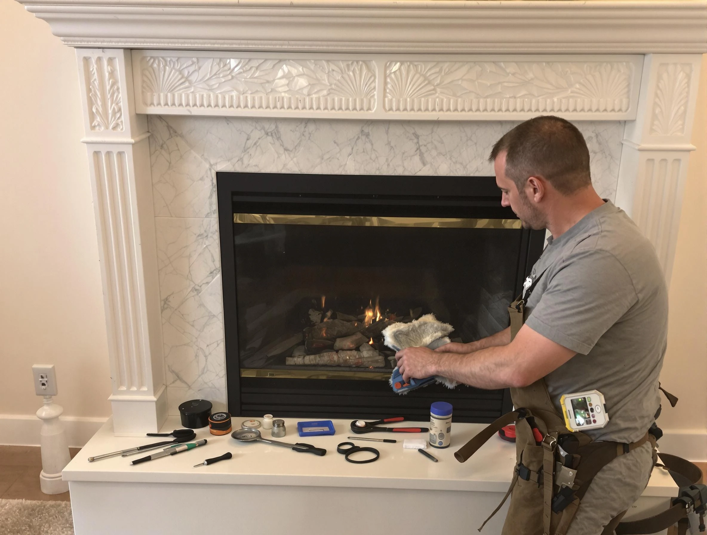 Rio Rancho Chimney Sweep performing fireplace maintenance in Rio Rancho, NM
