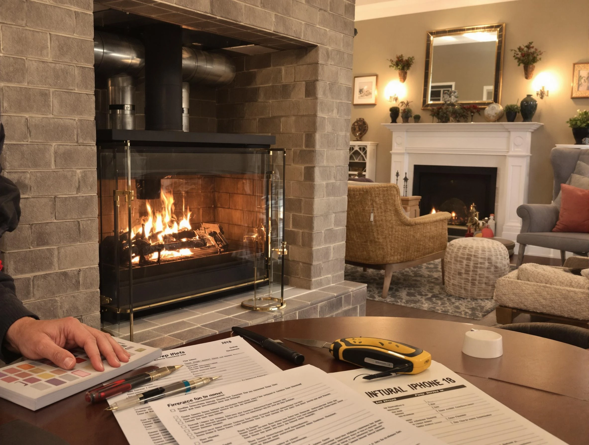 Rio Rancho Chimney Sweep verifying fireplace safety measures in Rio Rancho, NM